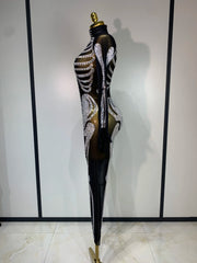 Long Sleeve Skeleton Rhinestone Mesh Jumpsuit