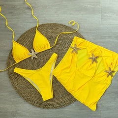 Black Starfish Embellished Bikini Set