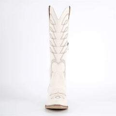 Pointed Toe Embroidery Knee High Cowgirl Boots