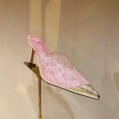 Lace Pointed Toe Stiletto Heels