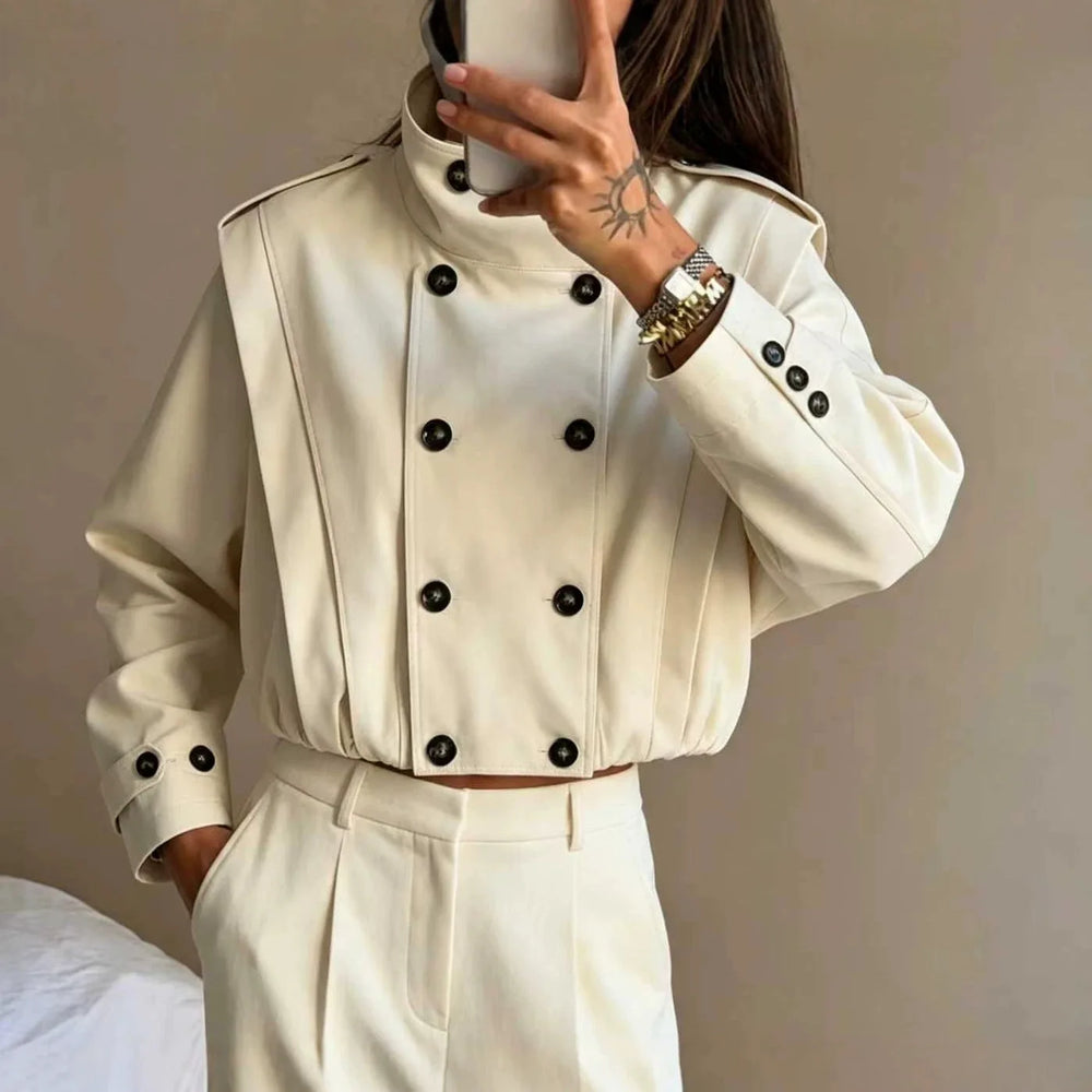 Double Breasted Cropped Jacket