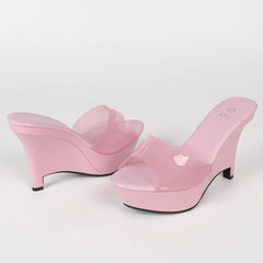 Transparent Platform Wedge Heels