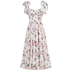 Floral Print Off-Shoulder Midi Dress