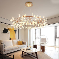 LED Chandelier Rose Gold/Black Brushed Light Fixtures