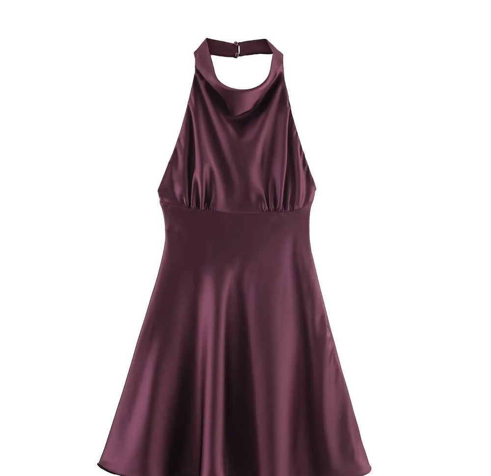 Maroon dress on a white background