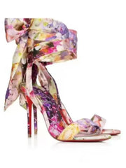 Satin Bow Stiletto Heels