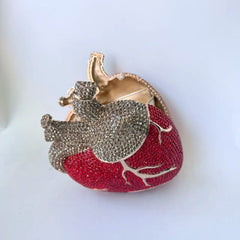 Crystal Embellished Heart Shaped Bag