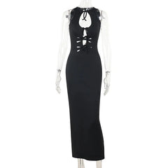 Women's hollow out backless evening party dress.