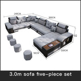 Multifunctional Corner Sofa Set L Shape 3 Seat Couch