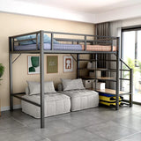 Multifunctional Wrought Iron Elevated Loft Bunk Bed.