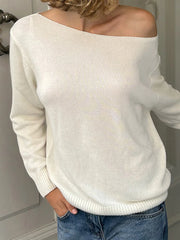 Women's minimalist loose knitted pullover