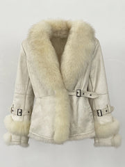 Fur Collar Shearling Coat