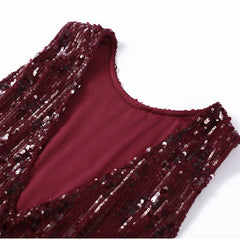 Sequin Embellished Fur Trimmed Sleeveless Top Wide Leg Pant Set