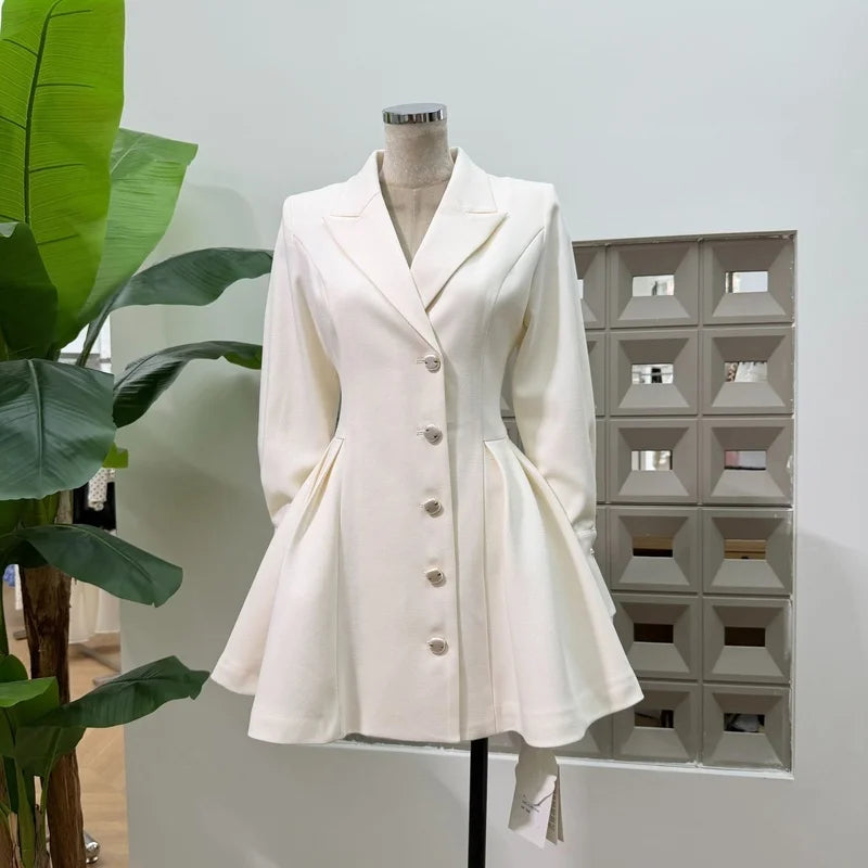 Off-white tailored A-line mini dress