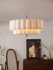 Folia Fabric Pendant Lamp Bohemia Linen for Dining Room Décor