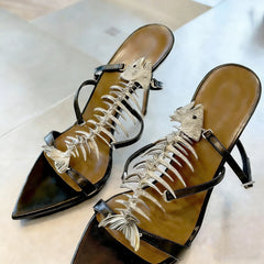 Fishbone Embellished Stiletto Heels