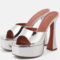 Platform Block Heel Mules