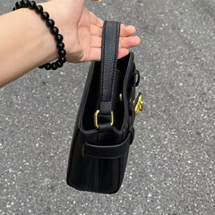 Women Solid Black Color Soft Crossbody Box Bag