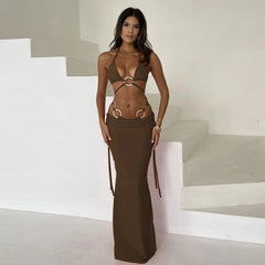 Monochrome Ring Detail Swimwear Set