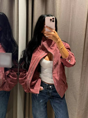 Stand Collar Red Zipper Jacket