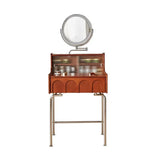Solid Wood Vanity Table Makeup Mirror Dressing Table Organizer