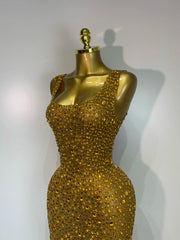 Maxi Dress with Diamond Embellishments