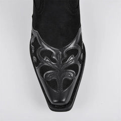 Leopard Print Square Toe Boots