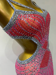 Pink Sparkle Embellished Side Cutout Dress