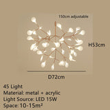 LED Chandelier Rose Gold/Black Brushed Light Fixtures