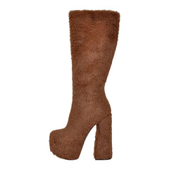 Chunky Platform Knee High Boots