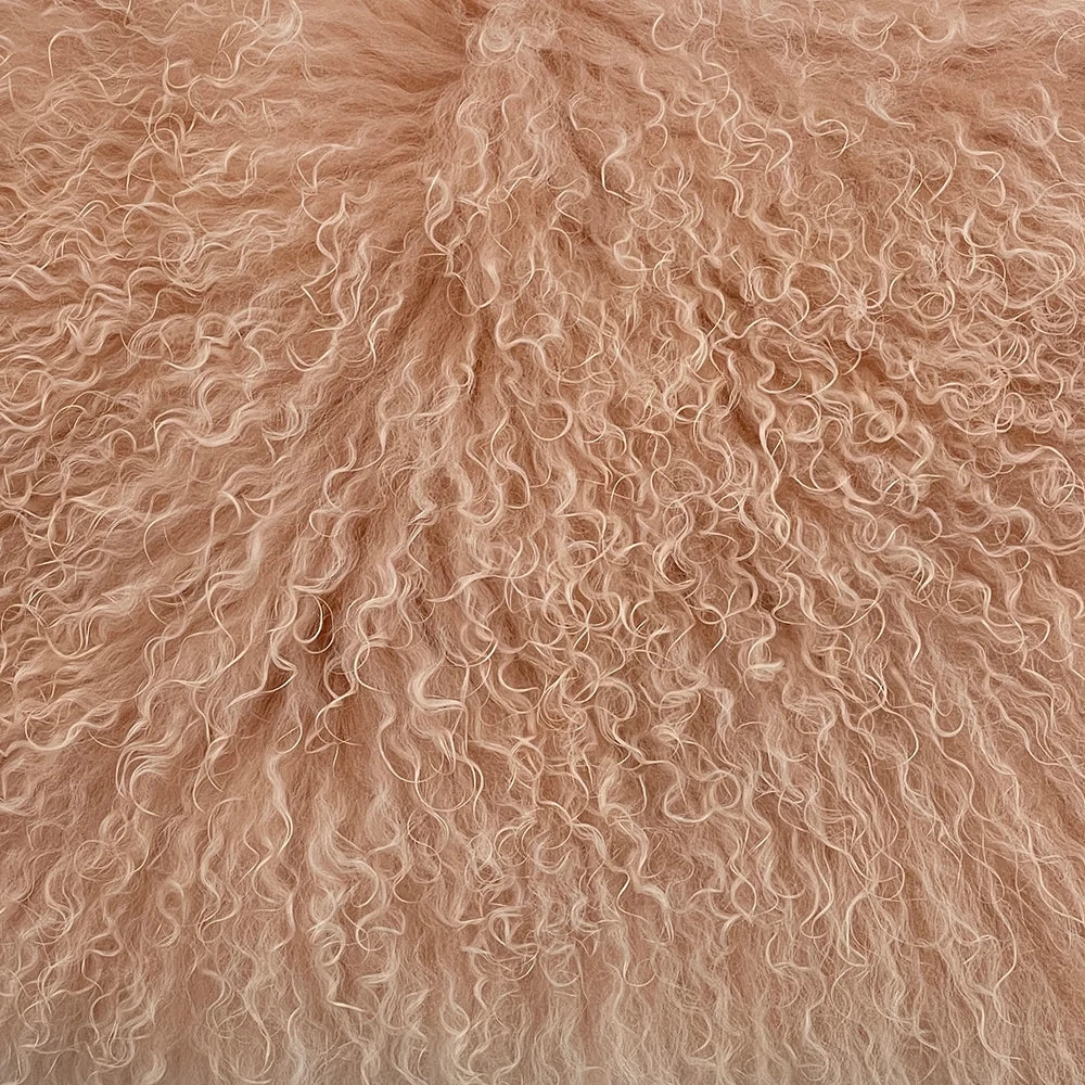 Close-up of brown curly fur texture