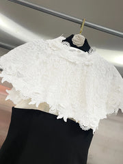 Black Lace Cape Sheath Dress