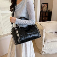 Quilted Rivet Shoulder Bag