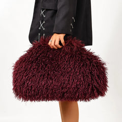 Fluffy Textured Clutch Bag