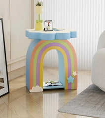 Rainbow Flower Shaped Geometric Bedside Table