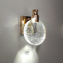 Crystal Wall Lamp Led Glass Gold Bedside Mirror Stair Lights