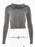 Zipper Hooded Sweater  & Knitted Pant Set