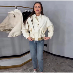 Drawstring Waist Epaulet Detail Jacket