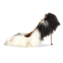 Faux Fur Pointed Toe Stiletto Heels