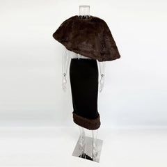 Faux Fur Shawl and Maxi Skirt Set