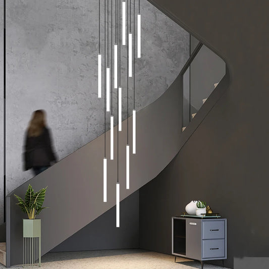 LED Strip Cord Pendant Ceiling Lamp For Duplex Villa Attic Stairs