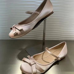 Satin Bow Mary Jane Flats