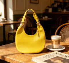 Half Moon Face Hardware Shoulder Bag