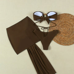 Embellished Bikini with Matching Sarong Beach Cover-up