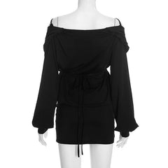 Black Multi Way Cross Strap V-Neck Mini Dress