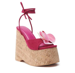 Lace Up Wedge Sandals