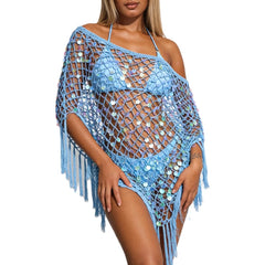 Sequin Knit Poncho