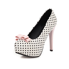 Polka Dot Bow Platform Heels