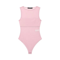 Pink swimsuit on a white background
