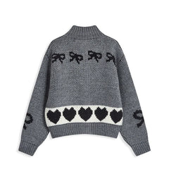 Bowknot Knitted Long Sleeve Soft Cardigan